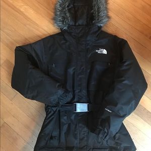 North Face Down Fur Jacket, Women’s Lg, Black
